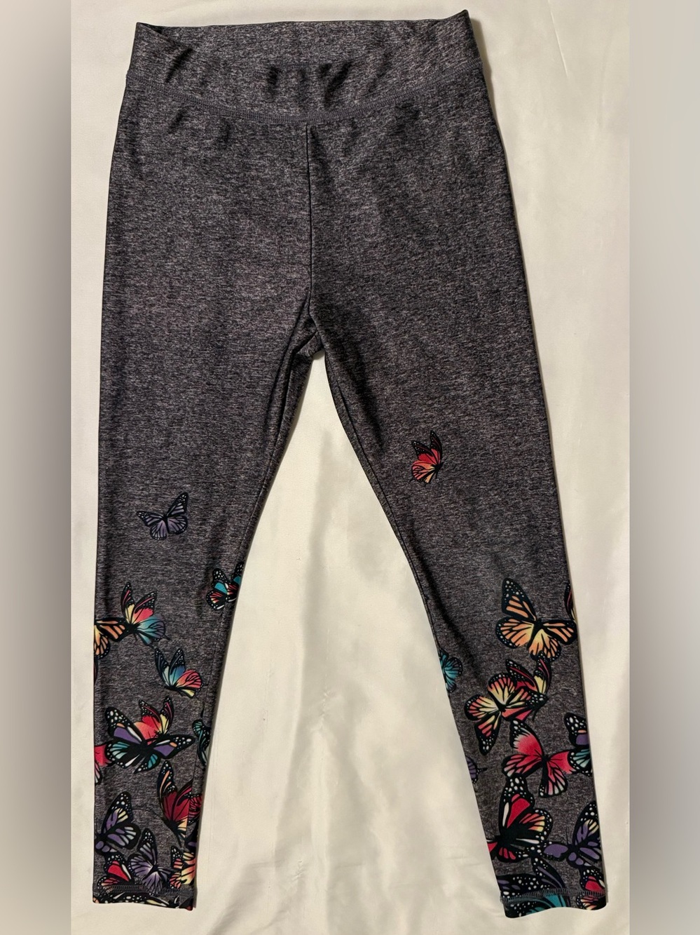 Justice Girl’s Gray Butterfly Leggings-Size 8